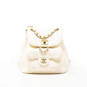 Chanel White Lambskin Duma Backpack