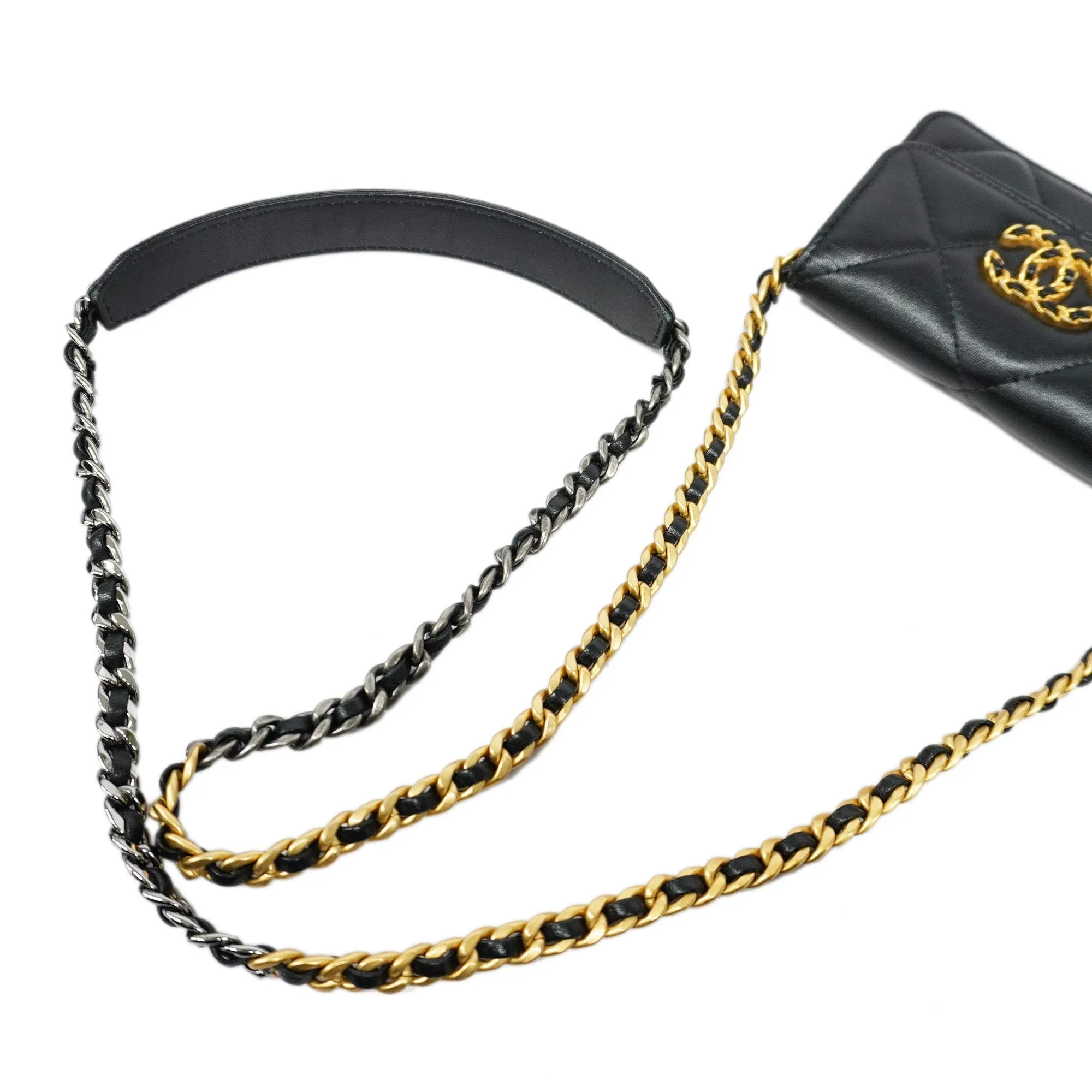 ChanelAuth  Matelasse Chain Shoulder Women's Leather Shoulder Bag Black