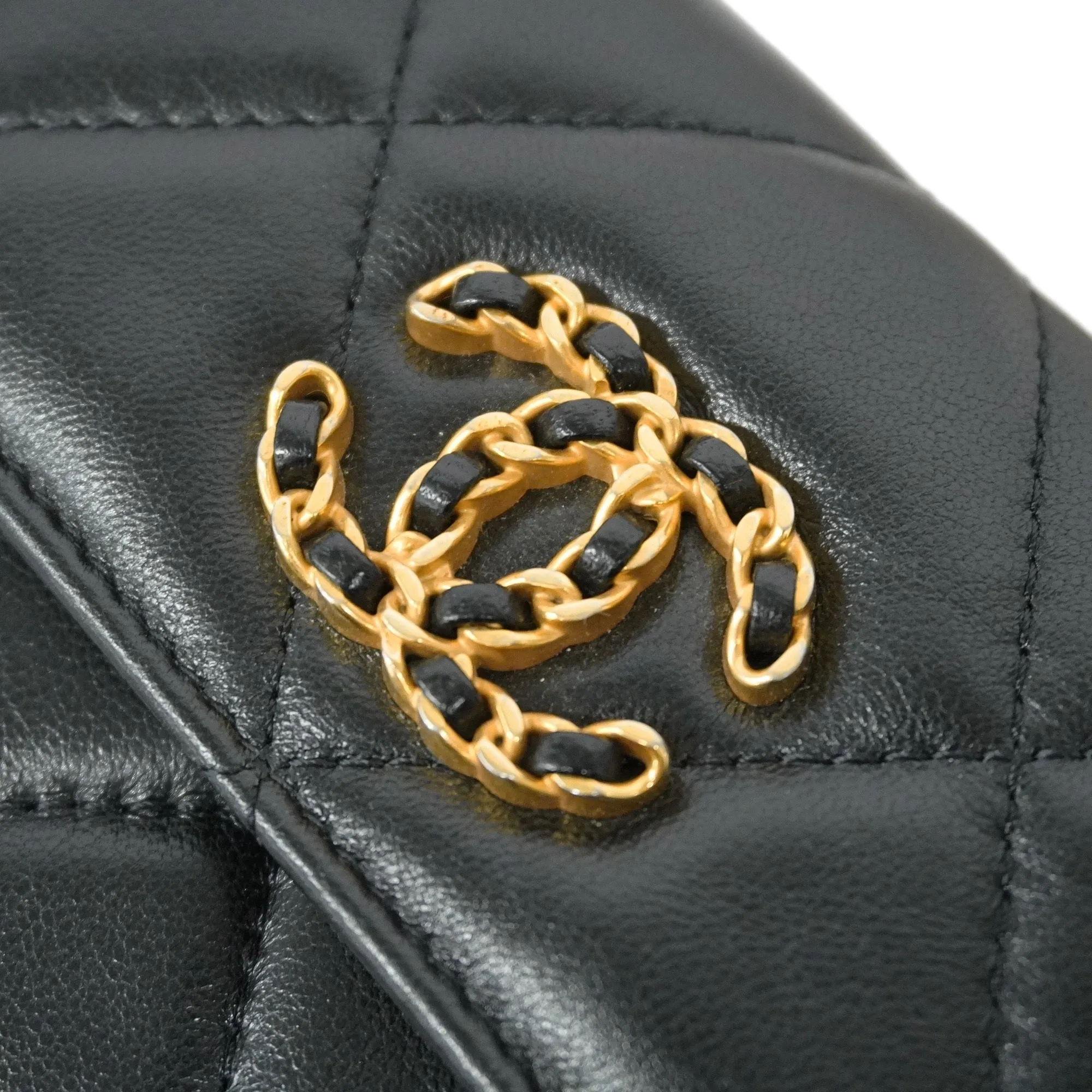 ChanelAuth  Matelasse Chain Shoulder Women's Leather Shoulder Bag Black