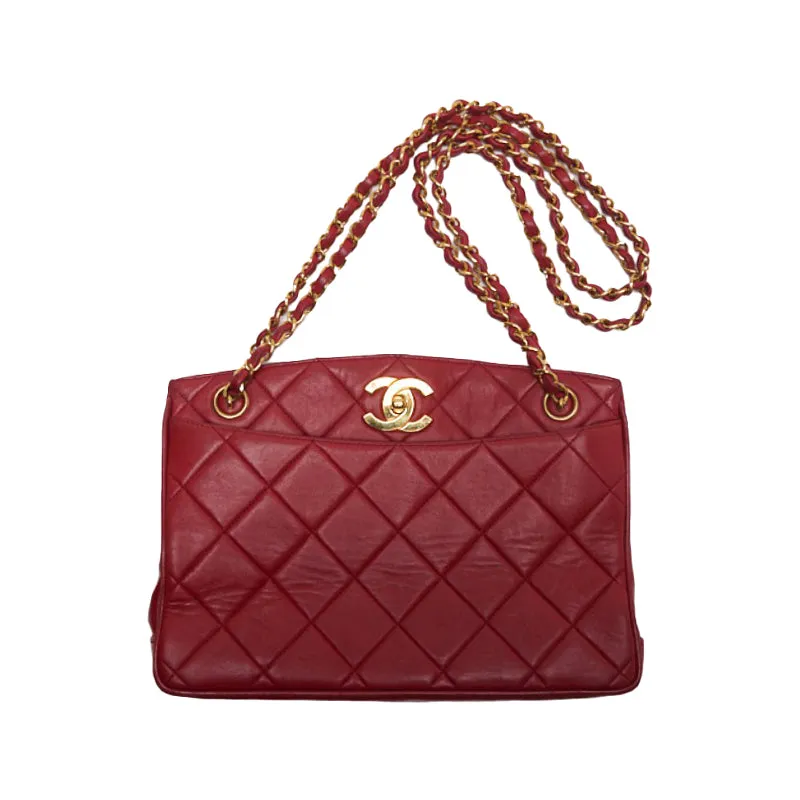 CHANEL/Chanel Matrasse Decacoco Turnlock Double Chain Shoulder  Red   Shoulder Bag  Shoulder Bag Hybrid ?? Ship?? Ladies Shoulder  Online
