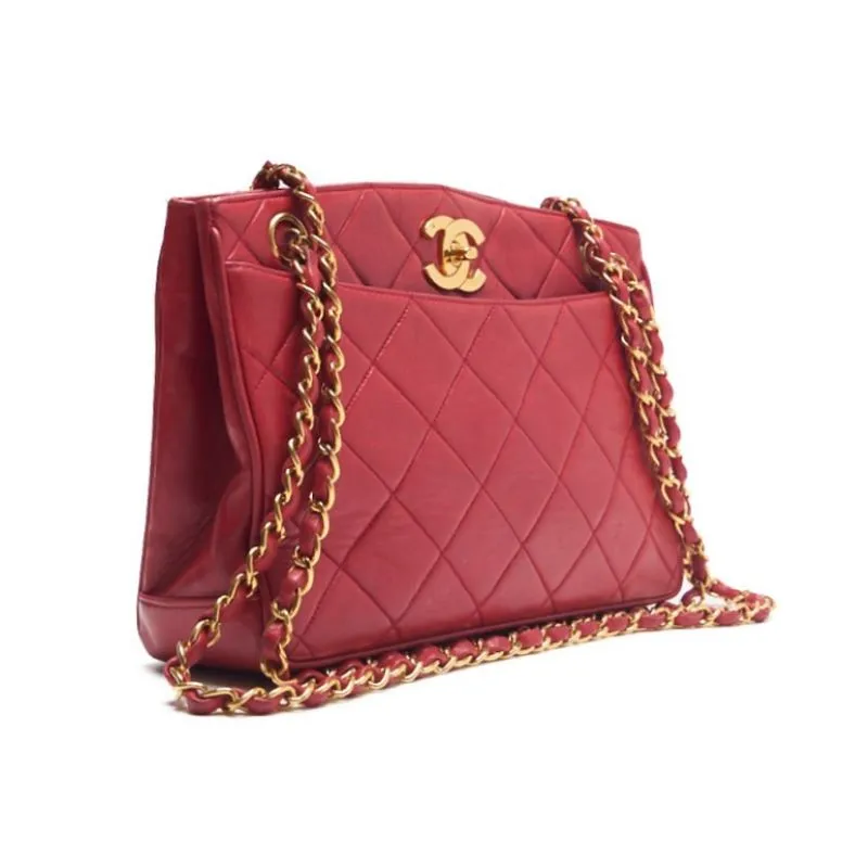 CHANEL/Chanel Matrasse Decacoco Turnlock Double Chain Shoulder  Red   Shoulder Bag  Shoulder Bag Hybrid ?? Ship?? Ladies Shoulder  Online