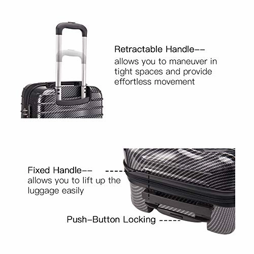 Chariot Luggage Light Weight PC ABS Spinner Suitcase 20inch TSA Lock Available Gray