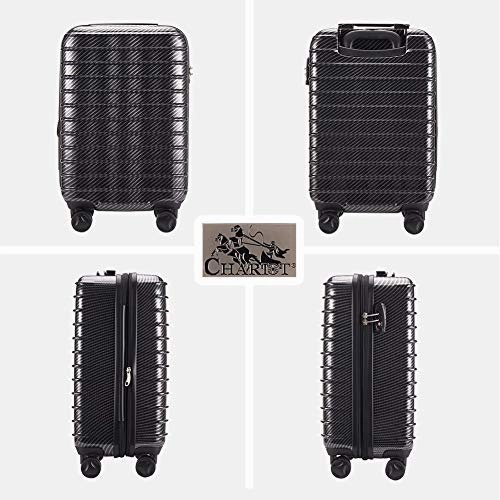 Chariot Luggage Light Weight PC ABS Spinner Suitcase 20inch TSA Lock Available Gray