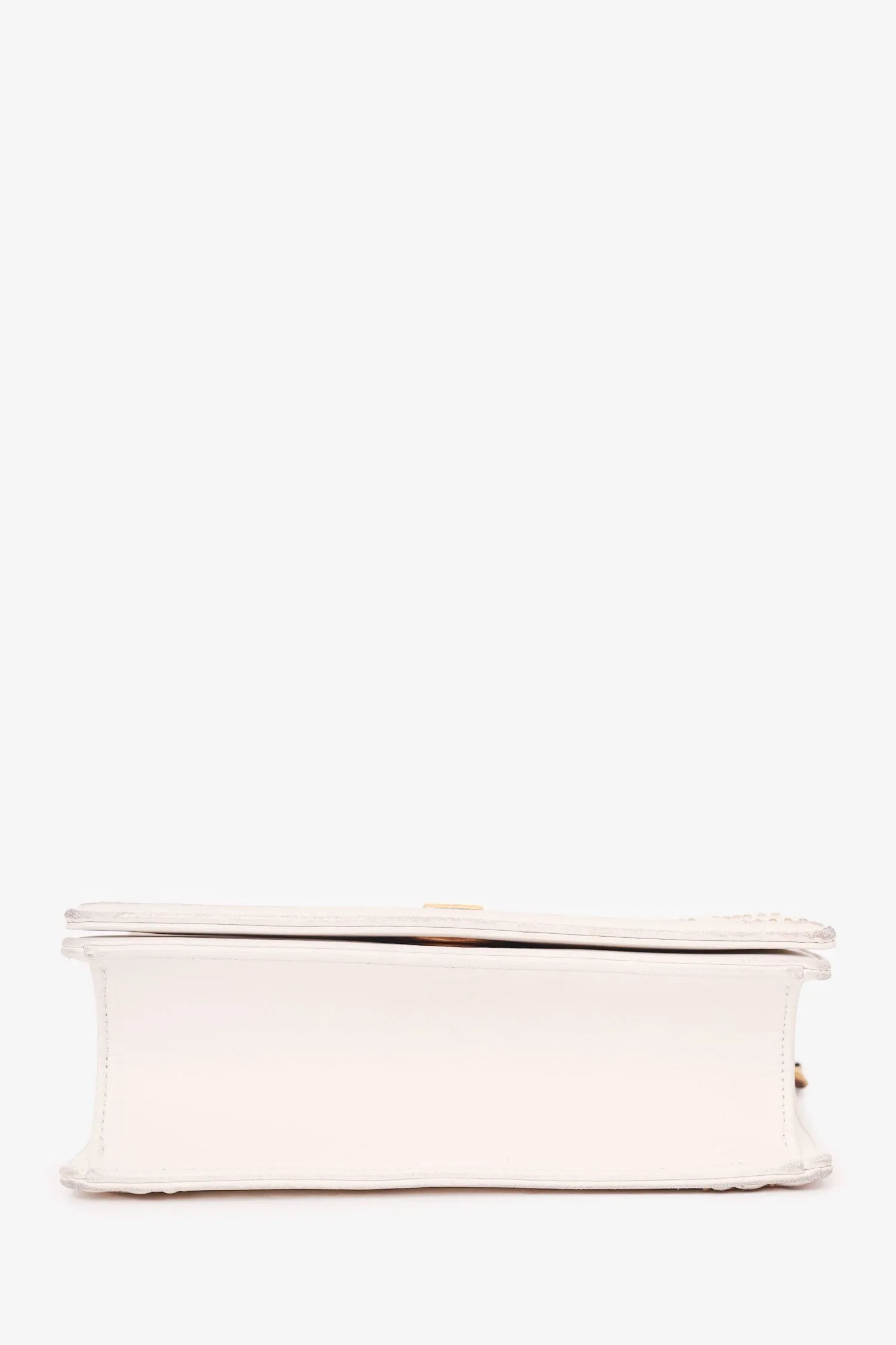 Christian Dior 2018 White Leather Studded Diorama Small Shoulder Bag