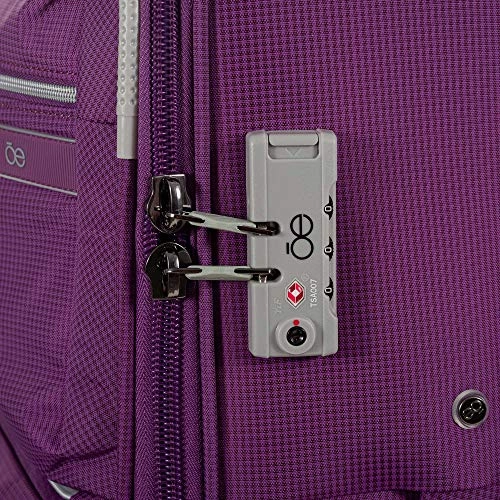 Cloe Checked Medium 24 inch Water-Resistant Luggage with 360-spinner wheels in Purple Color
