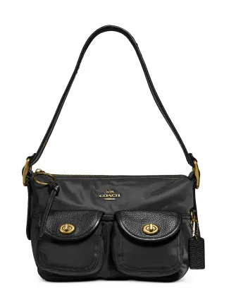 Coach Nylon Vintage Rose Print Interior Cargo Shoulder Bag