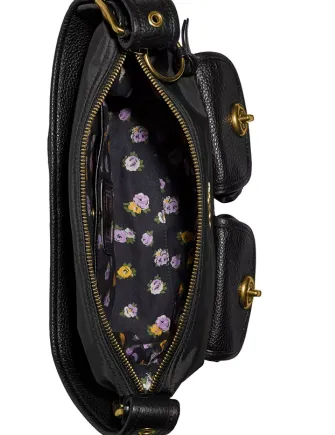 Coach Nylon Vintage Rose Print Interior Cargo Shoulder Bag