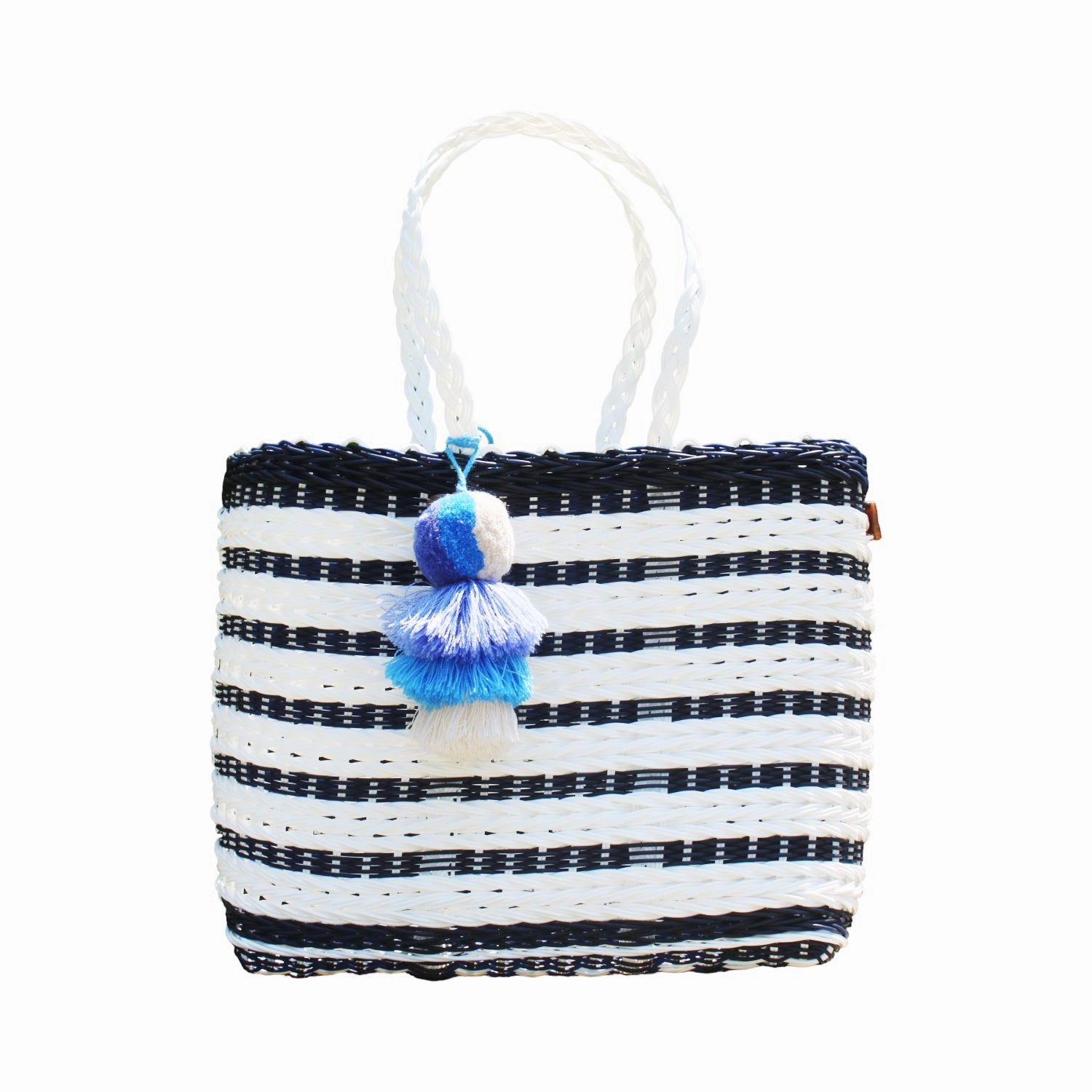 Coastal Knit Nautical Navy/White Citron Tote