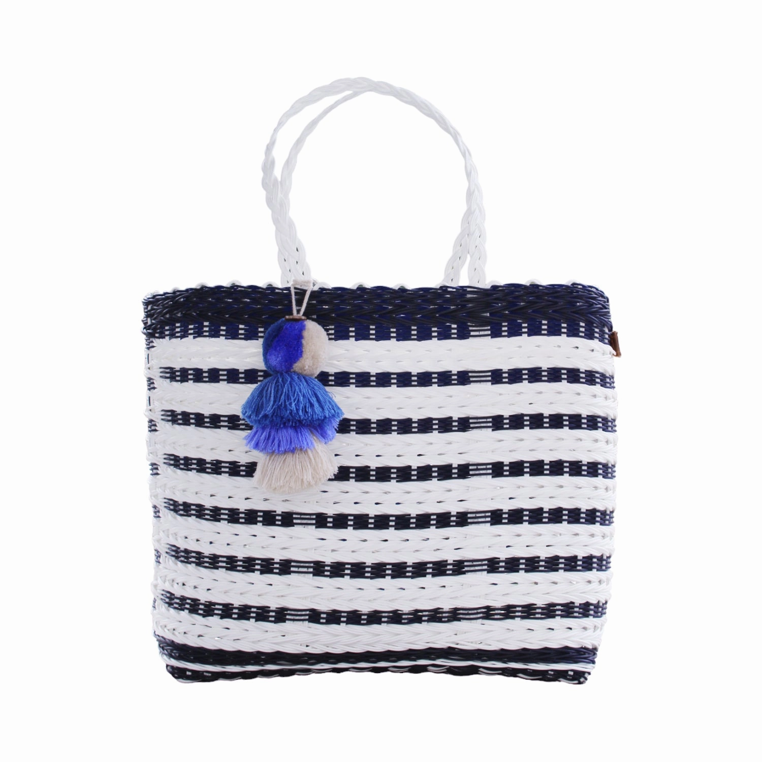 Coastal Knit Nautical Navy/White Citron Tote