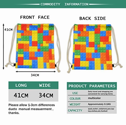 Coloranimal Universe Space Galaxy Fox Design Small Drawstring Backpack Hidden Zipper Closure Travel