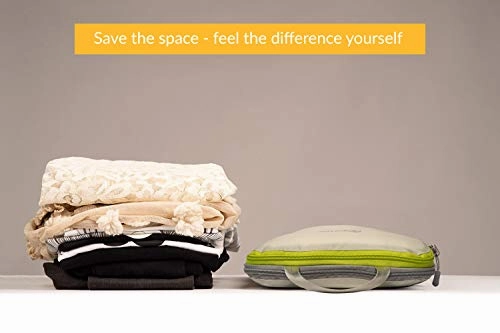 Compression Packing Cubes Set of 3,Ultralight Travel Organizer Bags and Luggage Strap (cool grey)