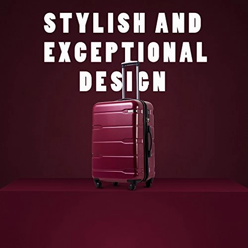 Coolife Luggage Expandable 3 Piece Sets PC ABS Spinner Suitcase 20 inch 24 inch 28 inch (Radiant Pink new)