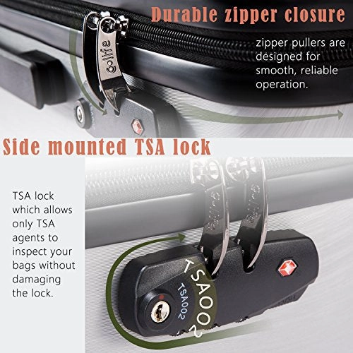 Coolife Luggage Expandable Suitcase PC ABS with TSA Lock Spinner 20in 24in 28in (wine red, L(28IN))