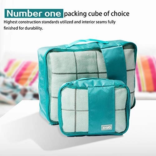 Coolife Packing Cubes Travel Organizers with Laundry Bag 7 Set Hanging Toiletry Bag Portable
