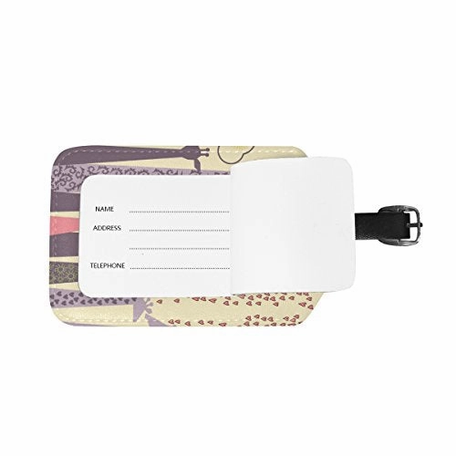 Cooper Girl Cartoon Giraffe Luggage Tag Travel Id Label Leather For Baggage Suitcase 1 Piece
