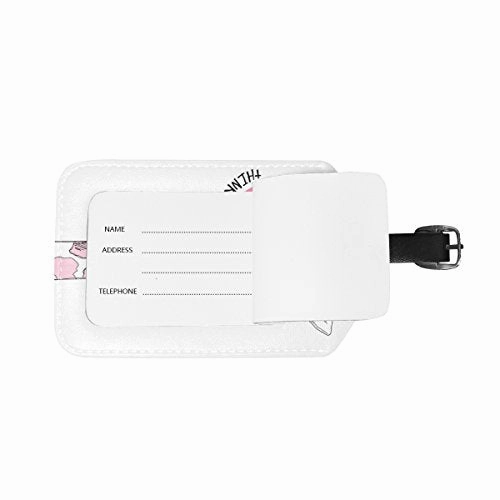 Cooper Girl Funny Pink Giraffe Luggage Tag Travel Id Label Leather For Baggage Suitcase 1 Piece