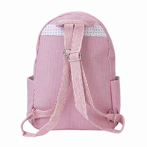 Damara Laces Button Flap Pouch Traveling Bag Backpack,Red