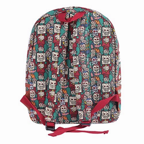 Damara Womens Cartoon Funny Graffiti Printing Canvas School Bag
