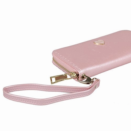Damara Womens Multi-Layer Travelling Wallet With Detachable Wristlet,Rose