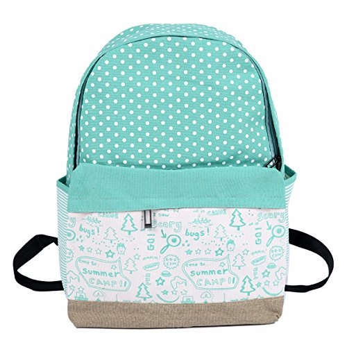Damara Womens Polka Dot Freehand Stamp Travelling Bag,Green