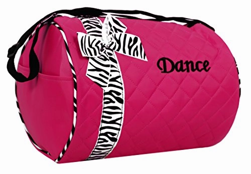 Dance Bag - Quilted Zebra Duffle In Hot Pink