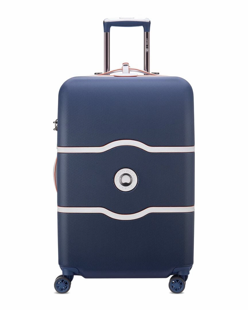 Delsey Paris Chatelet Hardside Luggage with Spinner Wheels (Navy, Checked-Medium 24 Inch)
