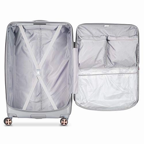 DELSEY Paris Eclipse DLX Expandable Luggage with Spinner Wheels, Harbor Gray, Checked-Large 29 Inch