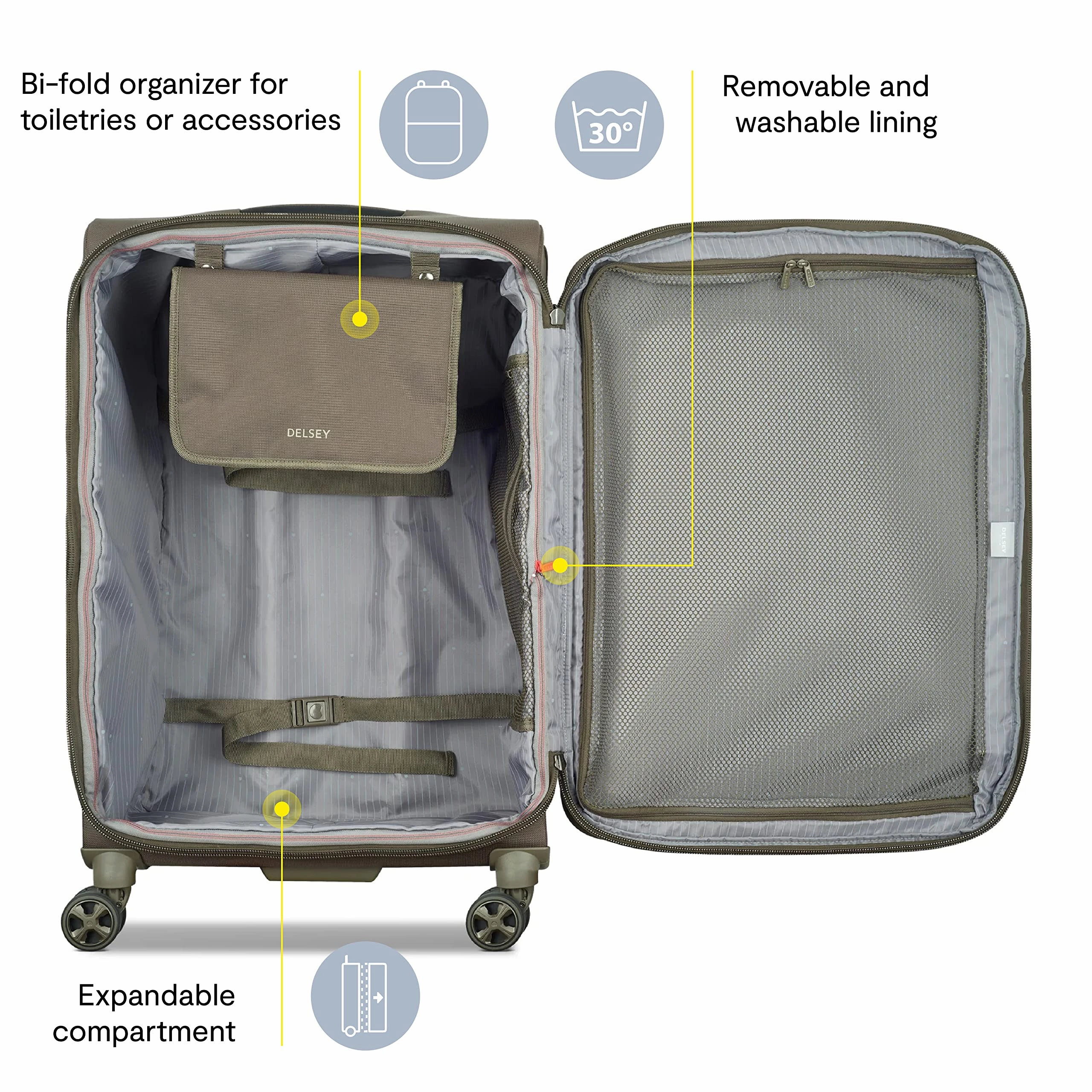 Delsey Paris Helium DLX Softside Expandable 25" Luggage with Spinner Wheels