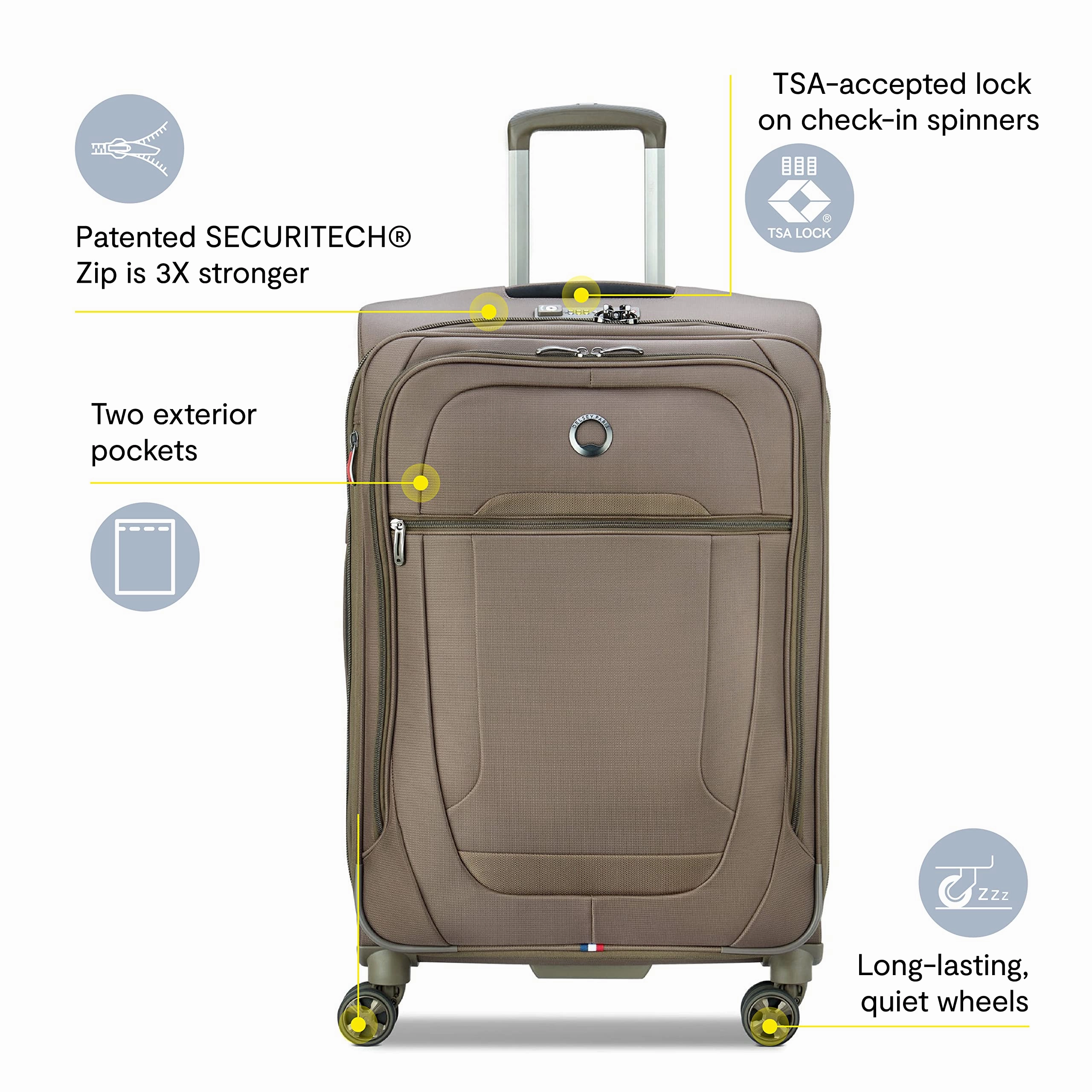 Delsey Paris Helium DLX Softside Expandable 25" Luggage with Spinner Wheels