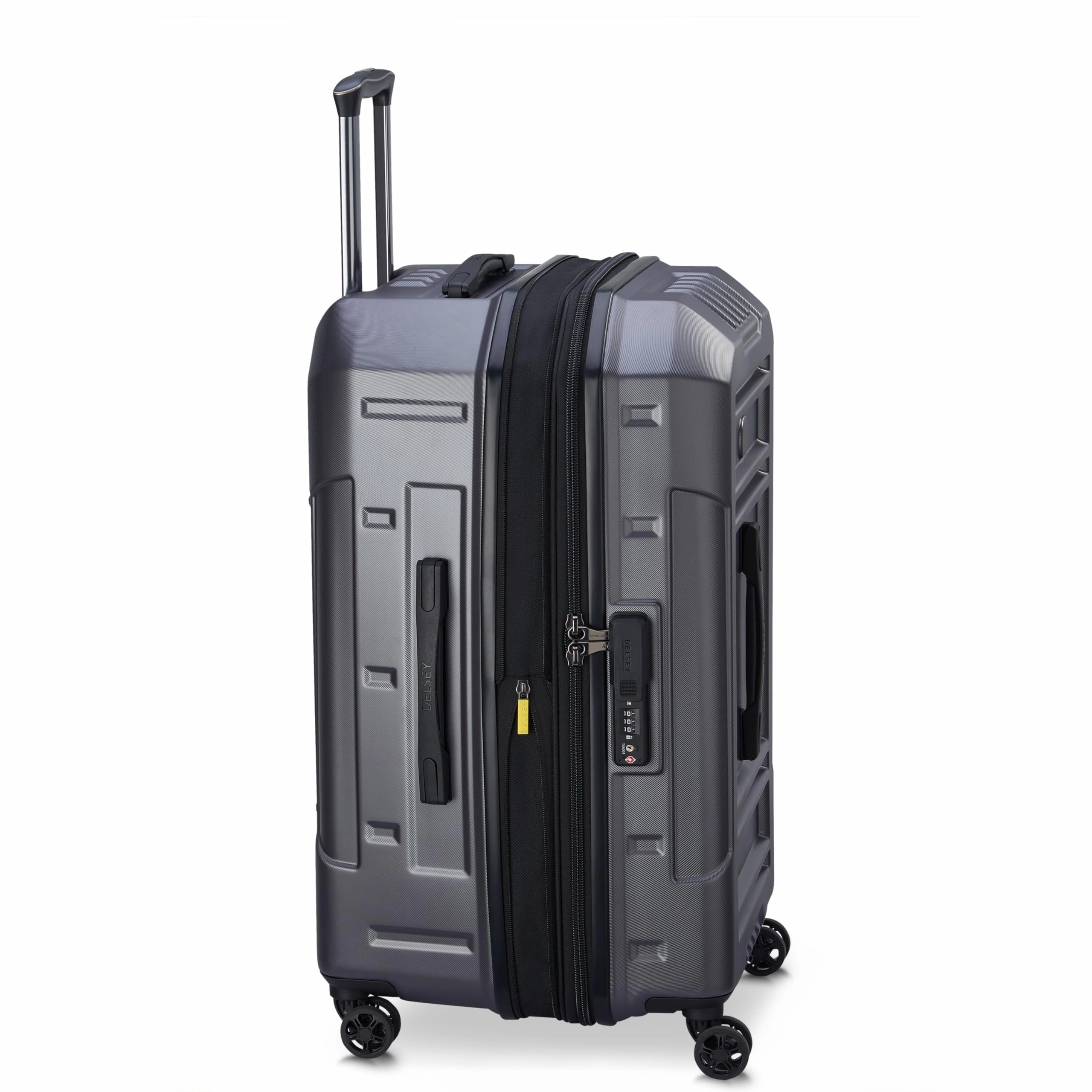 DELSEY Paris Rempart Hardside Expandable Luggage Trunk with Spinner Wheels (Checked Medium Trunk 26 Inch)