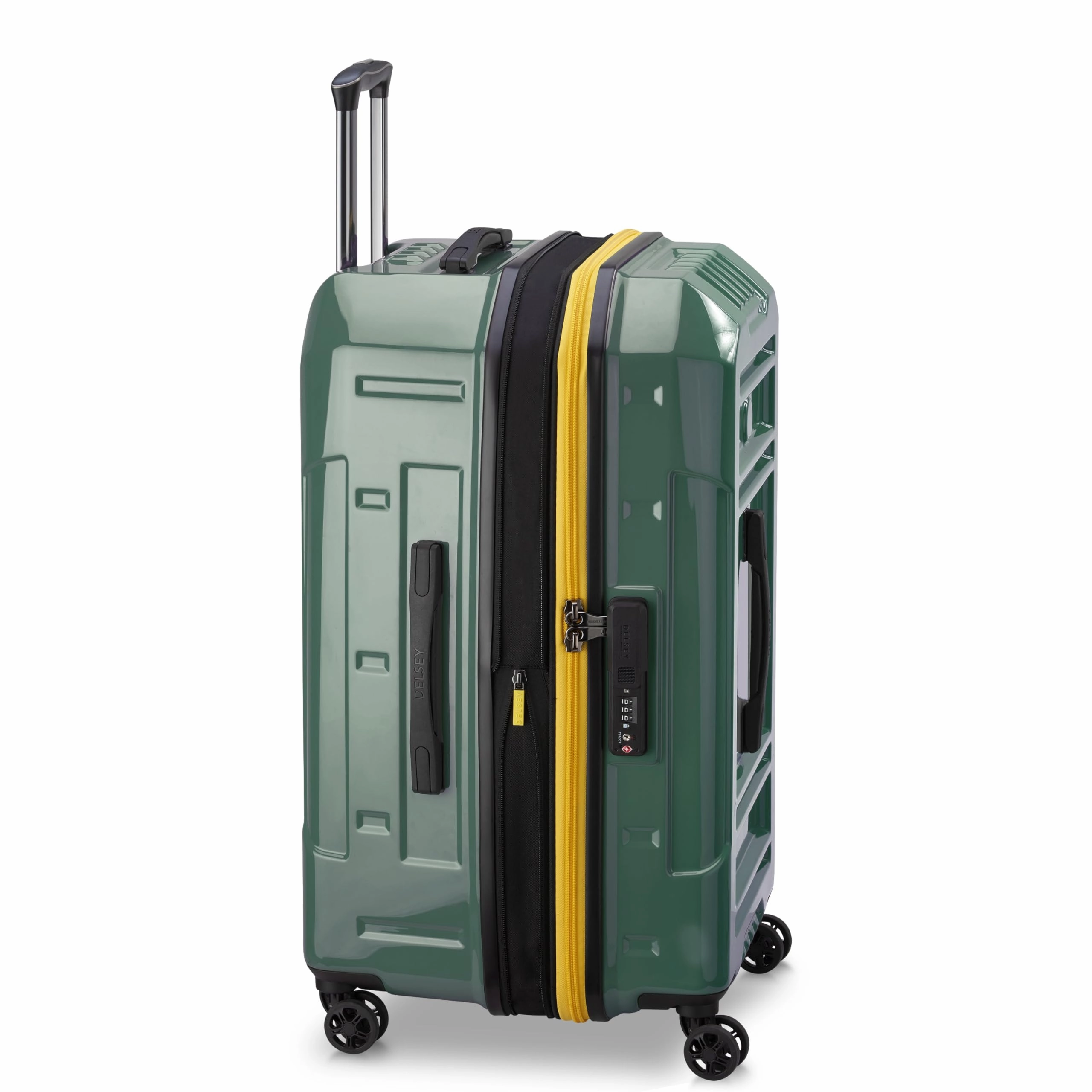 DELSEY Paris Rempart Hardside Expandable Luggage Trunk with Spinner Wheels (Checked Medium Trunk 26 Inch)