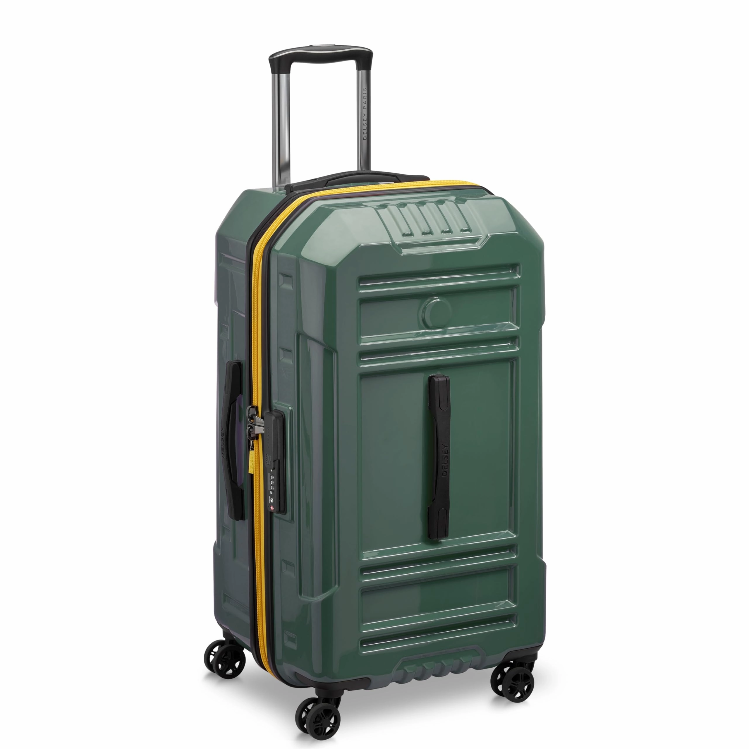 DELSEY Paris Rempart Hardside Expandable Luggage Trunk with Spinner Wheels (Checked Medium Trunk 26 Inch)