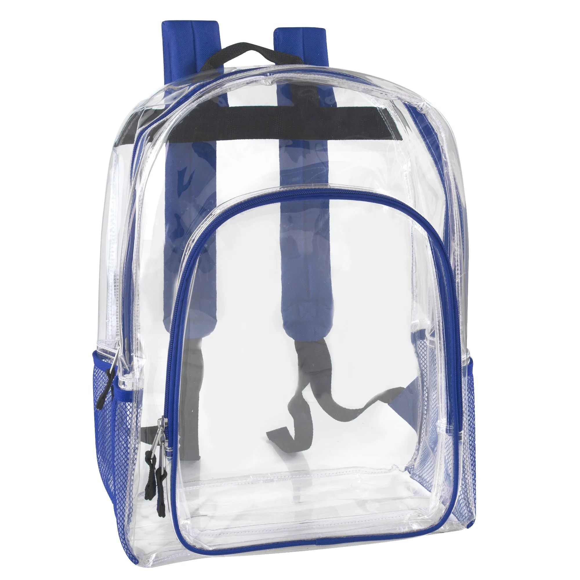 Deluxe 17 Inch Clear Backpack with Side Pockets