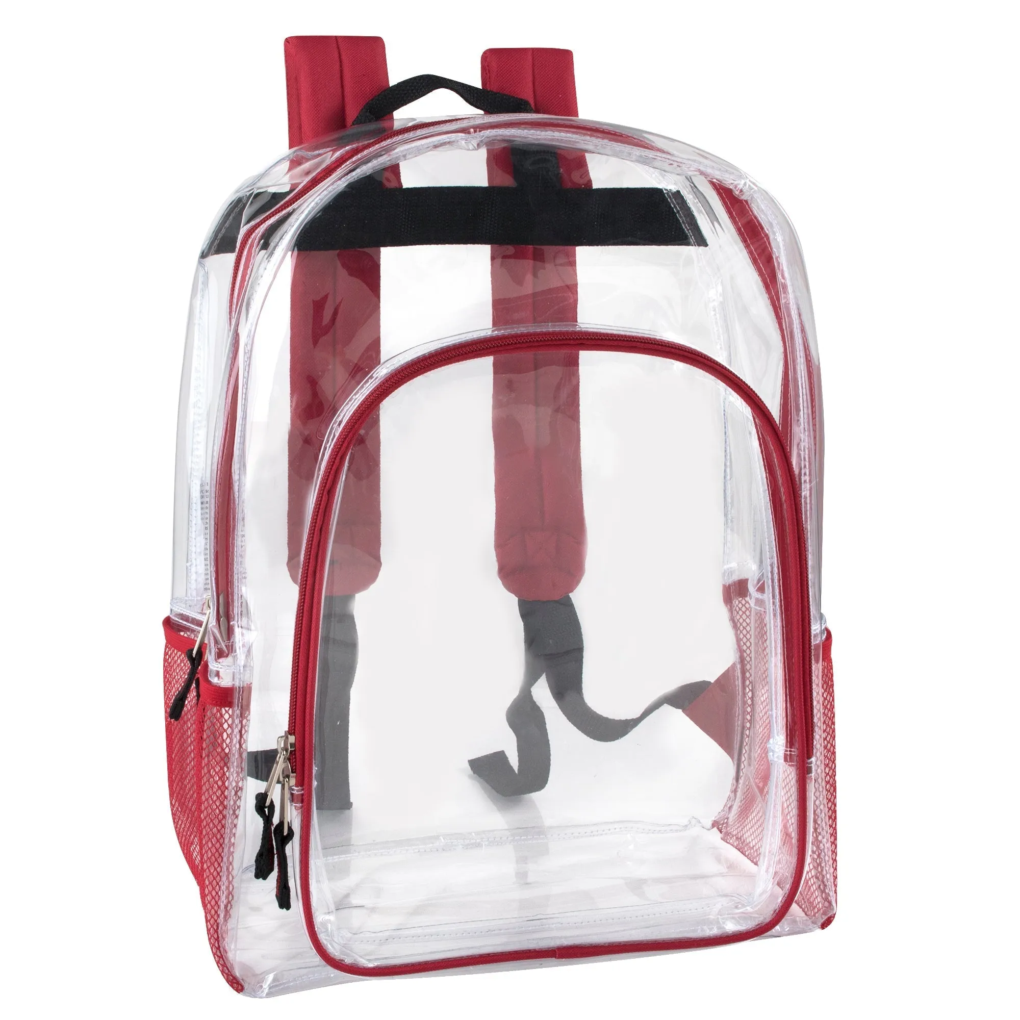 Deluxe 17 Inch Clear Backpack with Side Pockets
