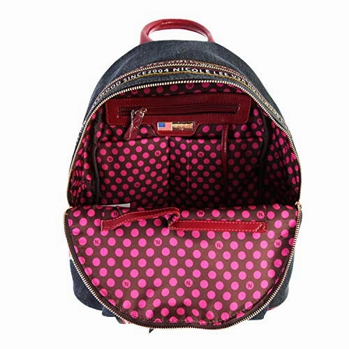Denim Backpack With Multiple Compartments Adjustable Backpack Straps And Protective Electronic Pocket