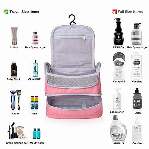 Designer Hanging Toiletry Bag| Travel Cosmetics Bag by HANKCLES| Waterproof Nylon Organizer for