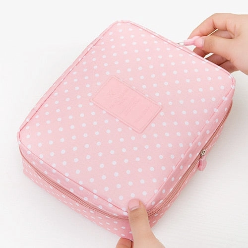 Dinmiwellwomen Makeup Bag Cosmetic Bag Case Make Up Organizer Toiletry Storage  Rushed Floral Nylon