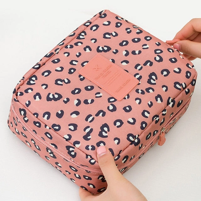 Dinmiwellwomen Makeup Bag Cosmetic Bag Case Make Up Organizer Toiletry Storage  Rushed Floral Nylon