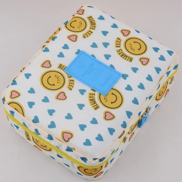 Dinmiwellwomen Makeup Bag Cosmetic Bag Case Make Up Organizer Toiletry Storage  Rushed Floral Nylon