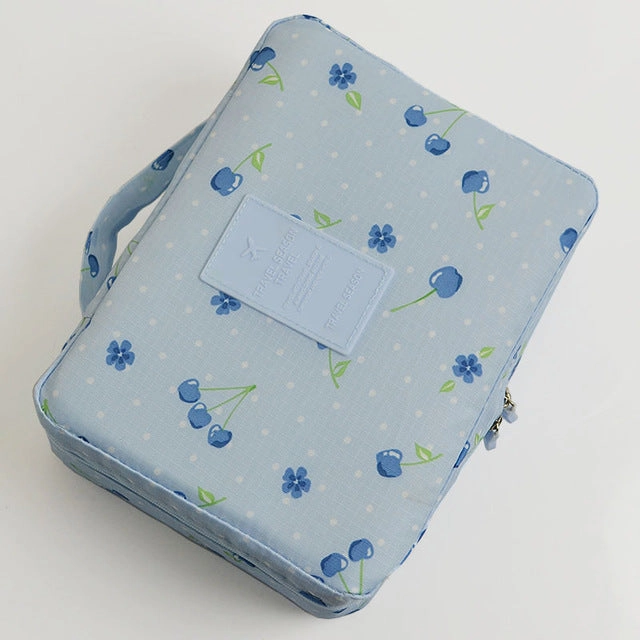 Dinmiwellwomen Makeup Bag Cosmetic Bag Case Make Up Organizer Toiletry Storage  Rushed Floral Nylon