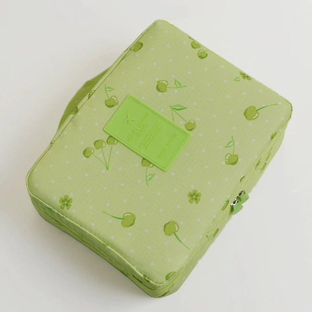 Dinmiwellwomen Makeup Bag Cosmetic Bag Case Make Up Organizer Toiletry Storage  Rushed Floral Nylon