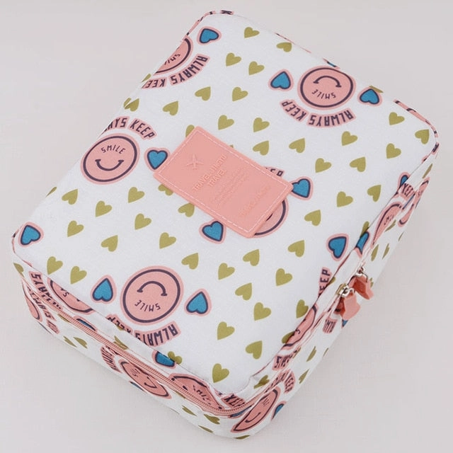 Dinmiwellwomen Makeup Bag Cosmetic Bag Case Make Up Organizer Toiletry Storage  Rushed Floral Nylon
