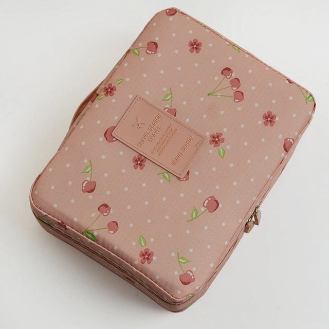 Dinmiwellwomen Makeup Bag Cosmetic Bag Case Make Up Organizer Toiletry Storage  Rushed Floral Nylon