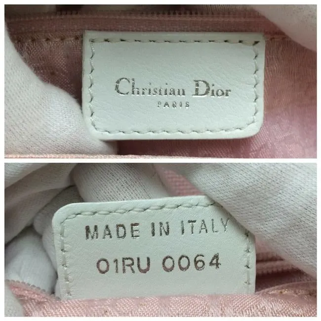 Dior Cross Body Or Shoulder Style Pink And Pink And White Trotter Logo Print Canvas And Pink And Whi