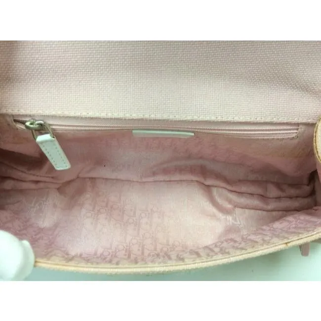 Dior Cross Body Or Shoulder Style Pink And Pink And White Trotter Logo Print Canvas And Pink And Whi