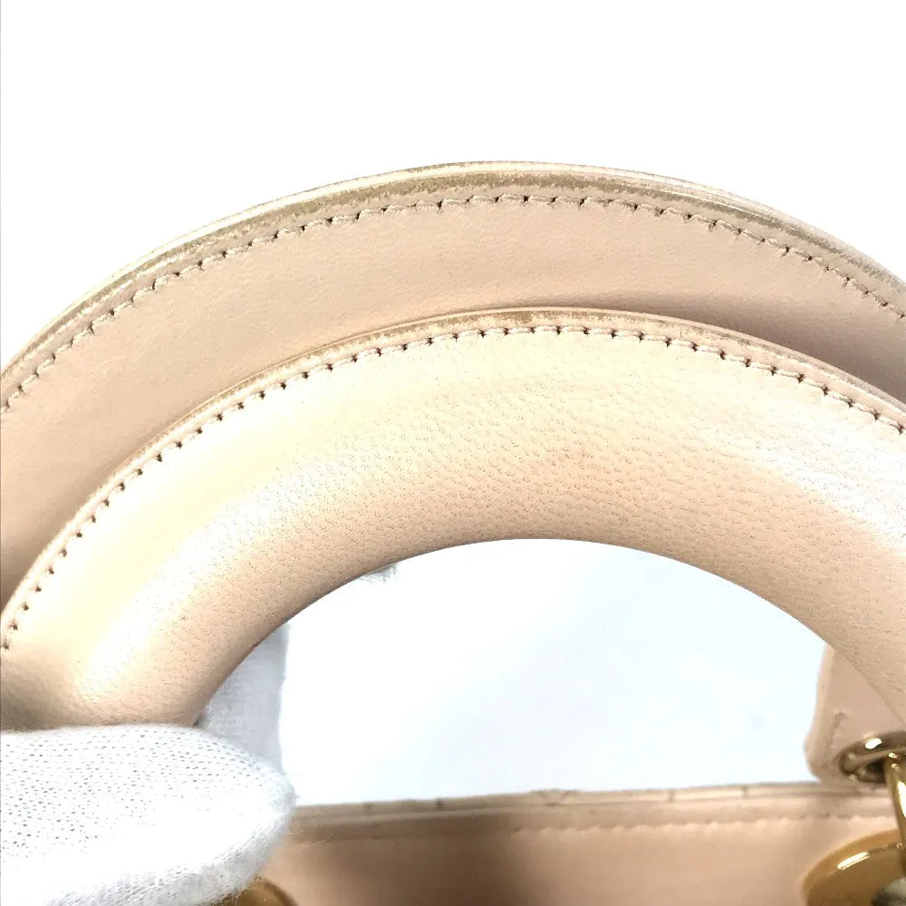 Dior Handbag leather beige Shoulder Bag Crossbody bag Lady Dior Women Used