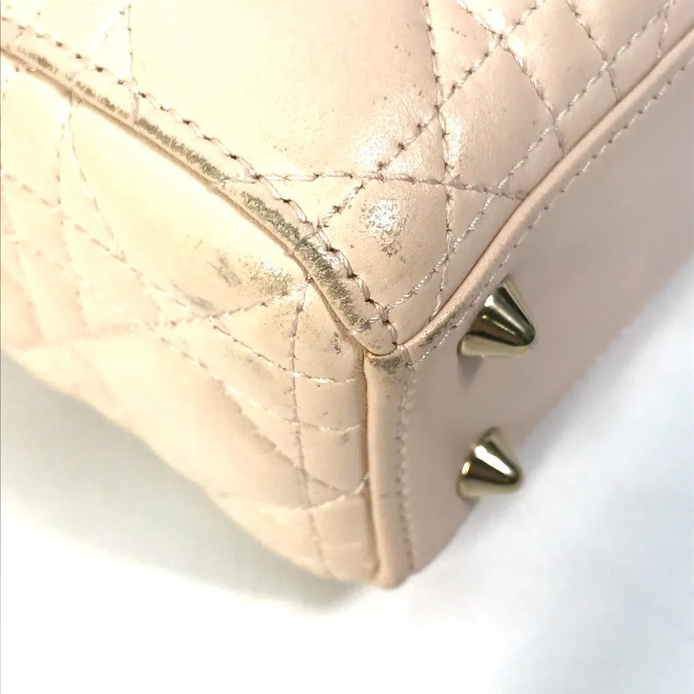 Dior Handbag leather beige Shoulder Bag Crossbody bag Lady Dior Women Used