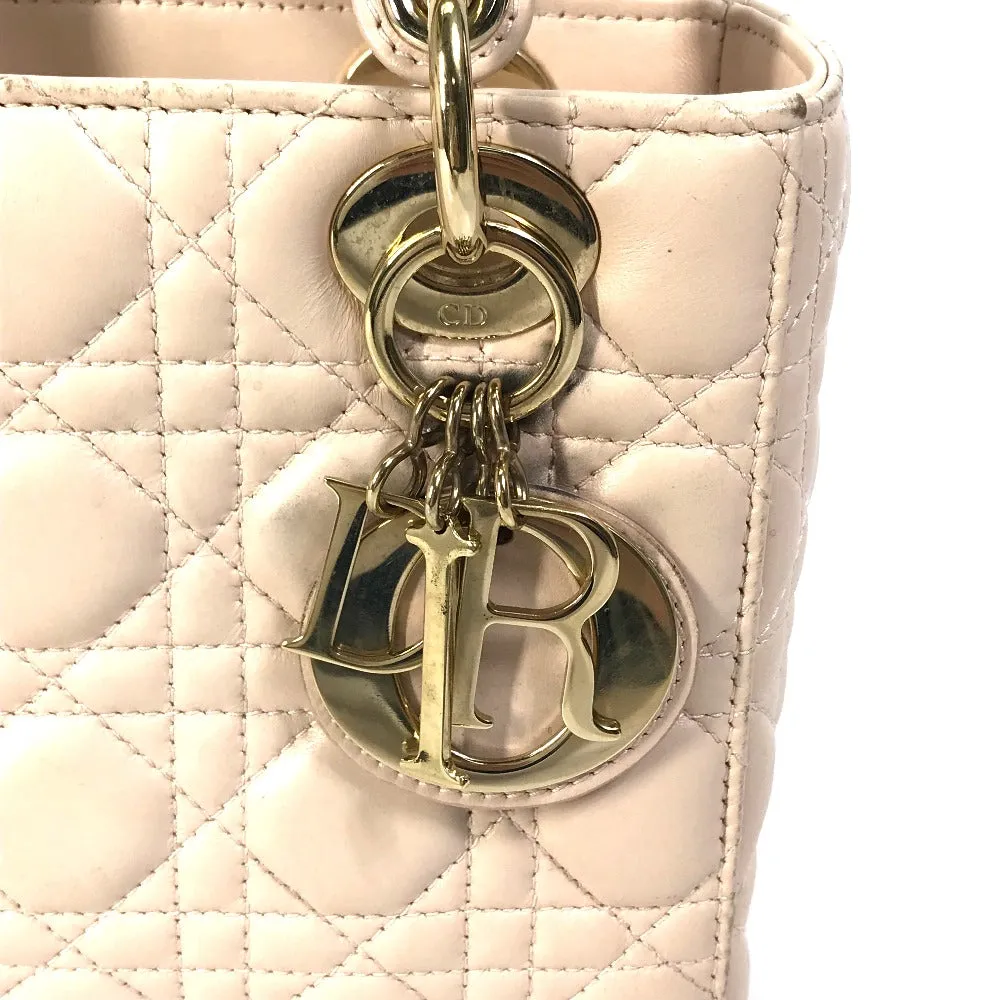 Dior Handbag leather beige Shoulder Bag Crossbody bag Lady Dior Women Used