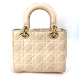 Dior Handbag leather beige Shoulder Bag Crossbody bag Lady Dior Women Used
