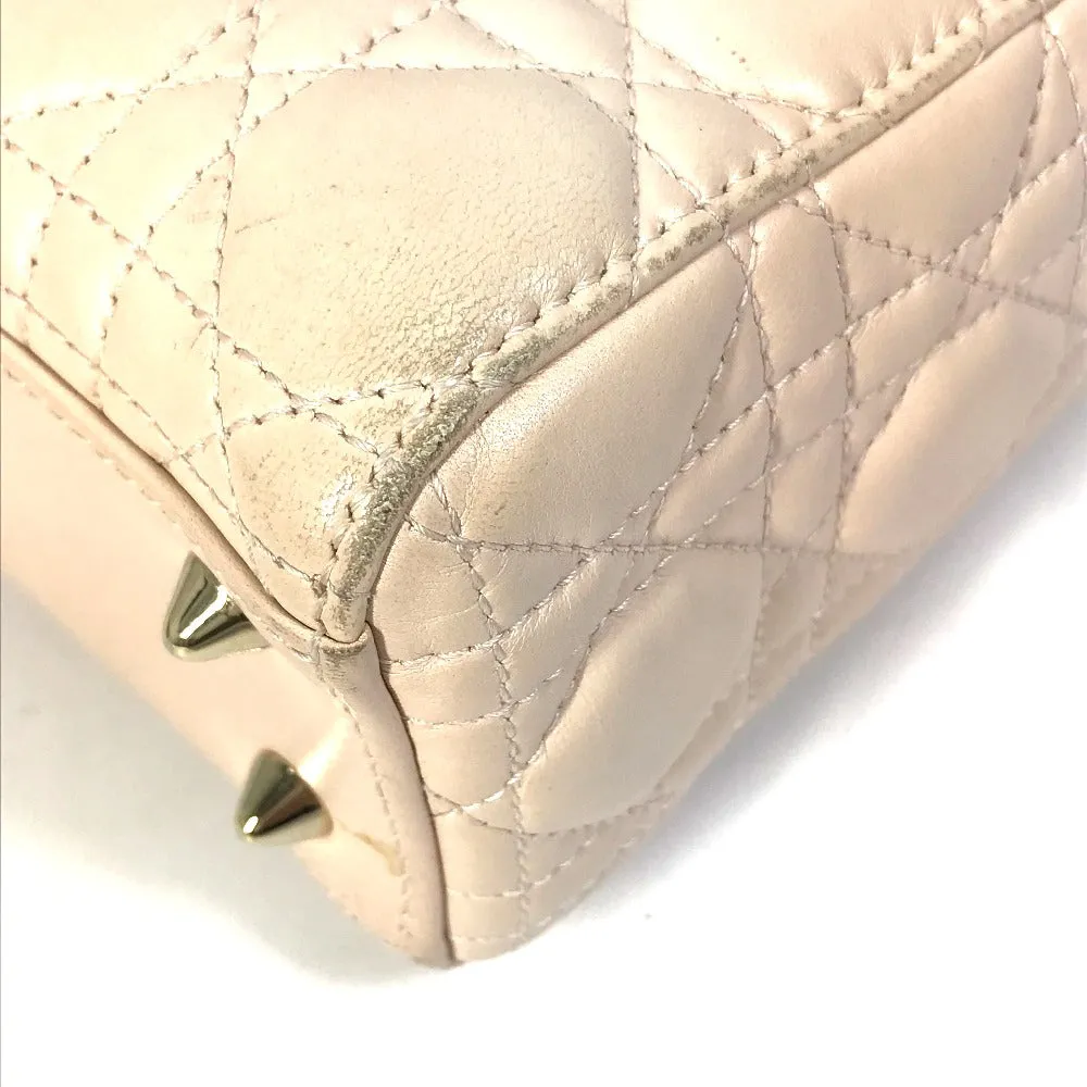 Dior Handbag leather beige Shoulder Bag Crossbody bag Lady Dior Women Used